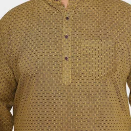 Enchanted Drapes Plus Size Geometric Printed Band Collar Pure Cotton Straight Kurta image 2