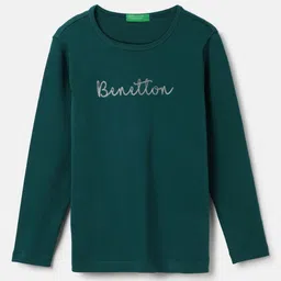 United Colors of Benetton Girls Typography Pure Cotton Applique T-shirt-picture-12