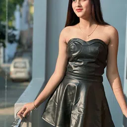 BAESD Leather Jacquard Bandeau Dress-picture-39