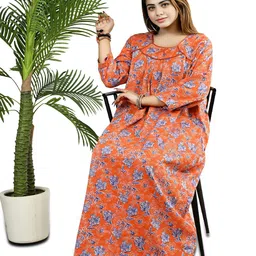 Bindass Female Collection Printed Maxi Nightdress-picture-29