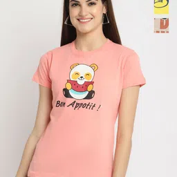 Dreambe Women Pack of 3 Typography Printed Round Neck Cotton T-shirts-image-80