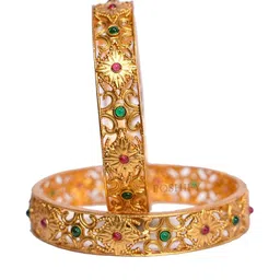 poshify Luxury Gold Plated Pure Brass Bangles 2370-2100 Stylish Traditional Bangle-picture-10