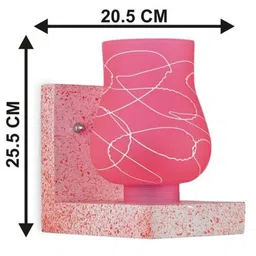 1ST TIME Pink & Pink Printed Wood Contemporary Abstract Shaped Shaped Wall Lamp image 3