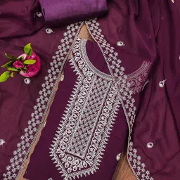 SAINOOR Embroidered Silk Georgette Unstitched Dress Material-picture-22