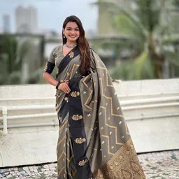 ELITE WEAVES Floral Woven Design Zari Banarasi Saree-picture-31