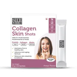 SheNeed Collagen Skin Shot Protein, Collagen & Biotin Enhances Skin Radiance & Anti-Aging - 10g x 30 Sachets-picture-29