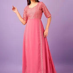 Anara Embellished Fit & Flare Maxi Ethnic Dresses-picture-22