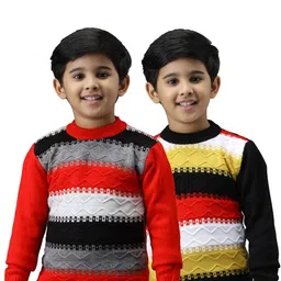 TRENDY WORLD Boys Pack Of 2 Striped Woollen Sweaters-image-11