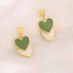 COOLWOOL Gold-Plated Korean Heart Shaped Drop Earrings image 2