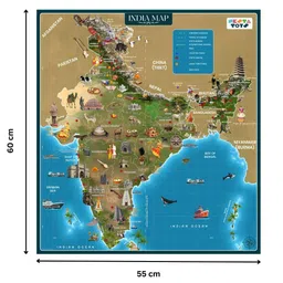 Nesta Toys 64 Pcs BPA Free India Map Puzzle Activity Toys and Games image 3