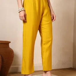 Sangria Floral Embroidered Beads and Stones Straight Kurta with Trouser & Dupatta image 2