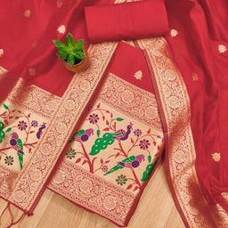 LeeliPeeri Designer Ethnic Motifs Woven Design Banarasi Silk Unstitched Dress Material-picture-17