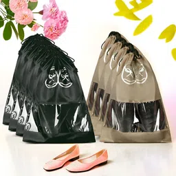 Aura Brown 8 Pieces Reusable Shoes Organisers-image-75