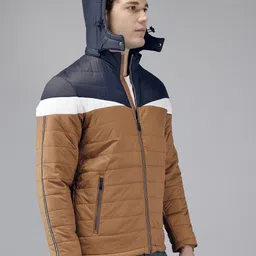 METTLE Colourblocked Reflective Strip Padded Jacket image 4