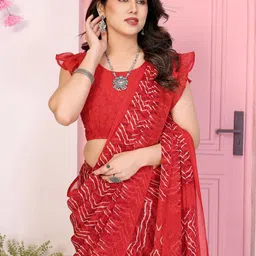 nisha creation Leheriya Printed Saree image 3