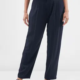 CHIC BY TOKYO TALKIES Women Solid Tapered Fit Pleated Trousers-image-50