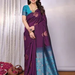 ROOP SUNDARI SAREES Ethnic Motifs Woven Design Zari Pure Silk Banarasi Saree-picture-38