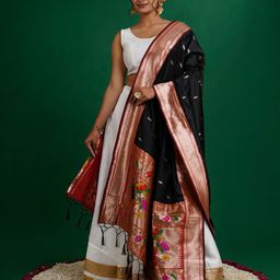 TEEJH Ethnic Motifs Woven Design Dupatta with Zari-picture-2