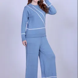 Roadster Self Design Round Neck Sweater & Palazzos Co-Ords image 4