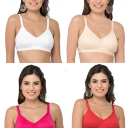 College Girl Cg1304 Pack Of 4 Cotton Full Coverage Lightly Padded Minimizer Bra image 2