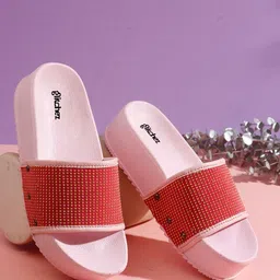 glitchez Women Embellished Party Wedge Slider image 1