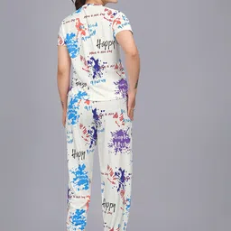 JK Creation Printed Round Neck Top With Joggers Sports Co-Ords image 3