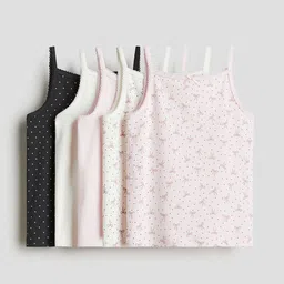 H&M 5-Pack Jersey Vest Tops image 1
