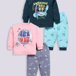 Mars Infiniti Infant Boys Pack Of 2 Printed Round Neck T-shirts with Pyjamas-picture-34