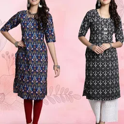 Ethnic basket Women Pack Of 2 Multicoloured Crepe Kurtas-picture-30