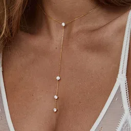 ISHKAARA Gold-Plated Y-Shaped Pearls Chain-picture-32