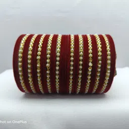 RENOY Set Of 34 Beaded Velvet Bangles-picture-12