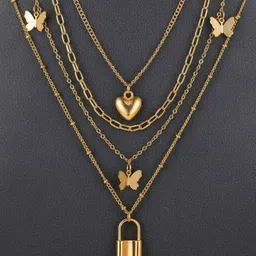 DressBerry Women Gold-Plated Four Layered Necklace image 2