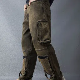 VOLTEDGE Men Relaxed Fit Slash Knee Light Fade Jeans image 3