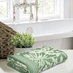 Home Fresh Green & White 1 Printed Cotton 500 GSM Bath Towel-picture-31