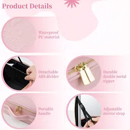 HOUSE OF QUIRK Pink Setting Lighted Mirror Adjustable Makeup Organiser image 4