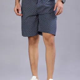 V-Mart Men Printed Regular Fit Mid-Rise Cotton Shorts-picture-23
