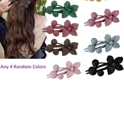 DIVASTRI Women Set of 4 Matte Finish Floral Claw Clip image 5