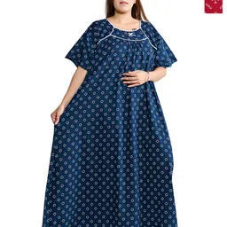 Bindass Female Collection Printed Maxi Nightdress-picture-29