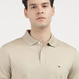 Tommy Hilfiger Men Solid Polo Collar Cotton T-shirt image 2