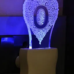 1ST TIME White & Transparent 2-Pcs 3D Illusion LED Plug Night Lamps image 5