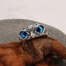 J.S ENTERPRISES Unisex Silver-Toned Owl Design Finger Ring-picture-21
