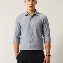 Arrow Men Slim Fit Solid Spread Collar Pure Cotton Formal Shirt-image-94