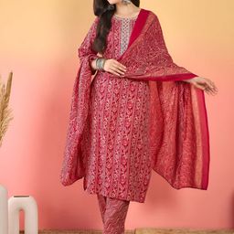 Varanga Women Ethnic Motifs Printed Kurta with Churidar & Dupatta-picture-12