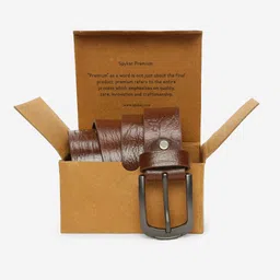 SPYKAR Men Textured Slim Tang Closure Leather Belt-image-94