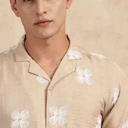 Thomas Scott Men Classic Fit Floral Printed Cuban Collar Casual Shirt image 2