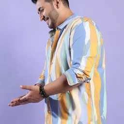 Instafab Plus Size Comfort Abstract Printed Relaxed Fit Casual Shirt image 5