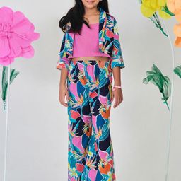 YK X Trampoline Girls Printed Top with Palazzos-picture-36
