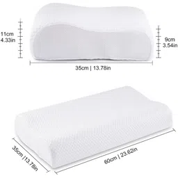 AD-RML White Memory Foam Filled Cotton Lightweight Sleep Pillow image 5