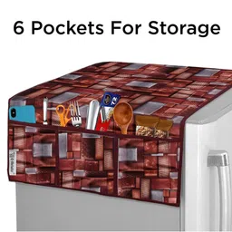 E-Retailer 3 Pieces Appliance Cover Combo 1 Refrigerator Top Cover & 2 Fridge Handle Cover image 3