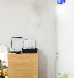 1ST TIME Blue & Blue Textured Wood Contemporary Abstract Shaped Shaped Wall Lamp image 5